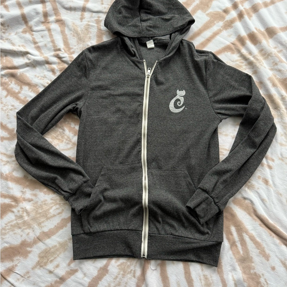 MEOW Dark Gray Zip-Up Hoodie